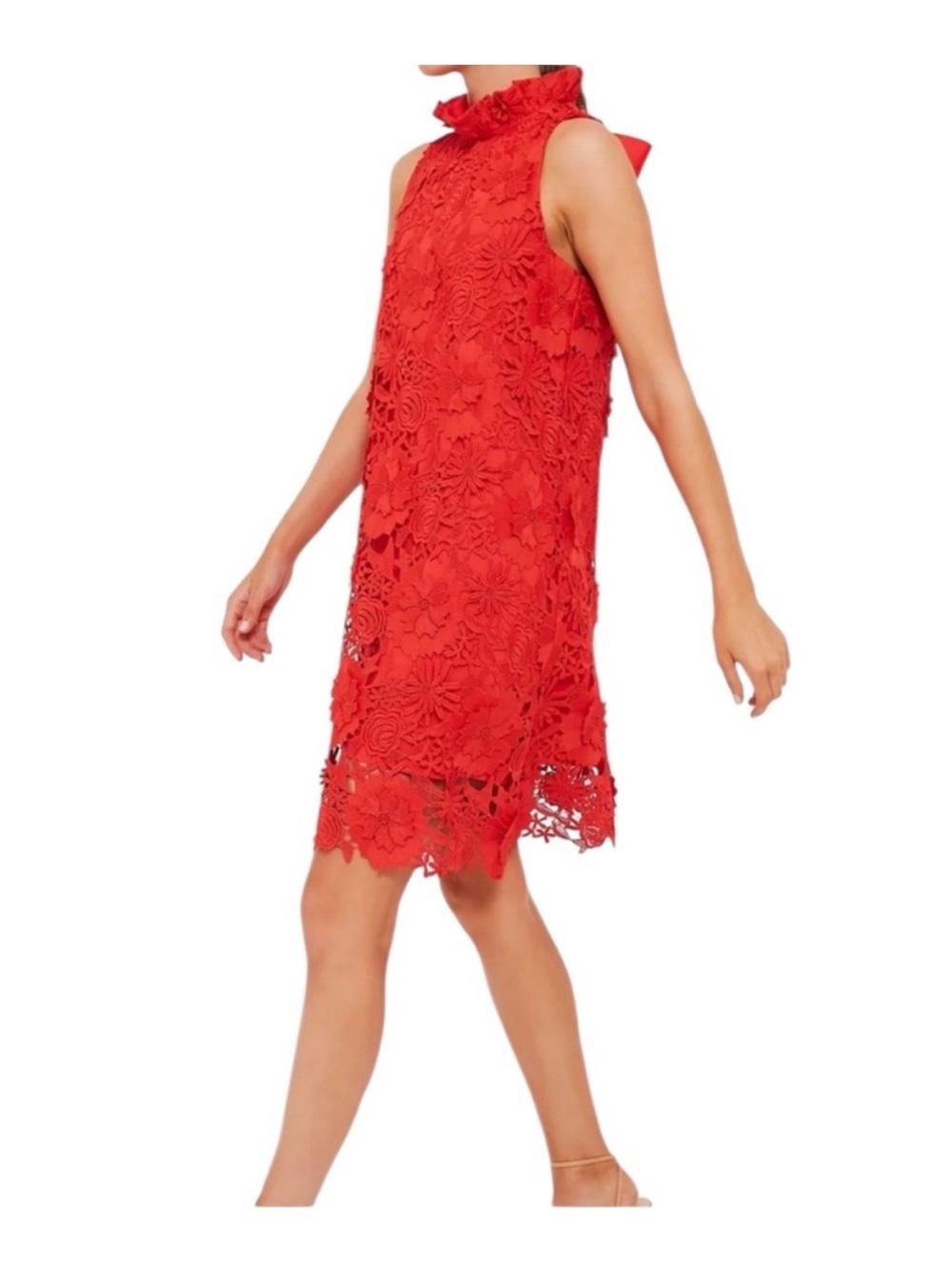 Tuckernuck Red Guipure Lace Blythe Dress Size Large - Picture 4 of 13